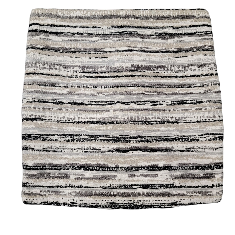 Modern Textured Striped Throw Pillow Covers Set of 2 Black Gray Cream 19”x19” - Picture 6 of 16